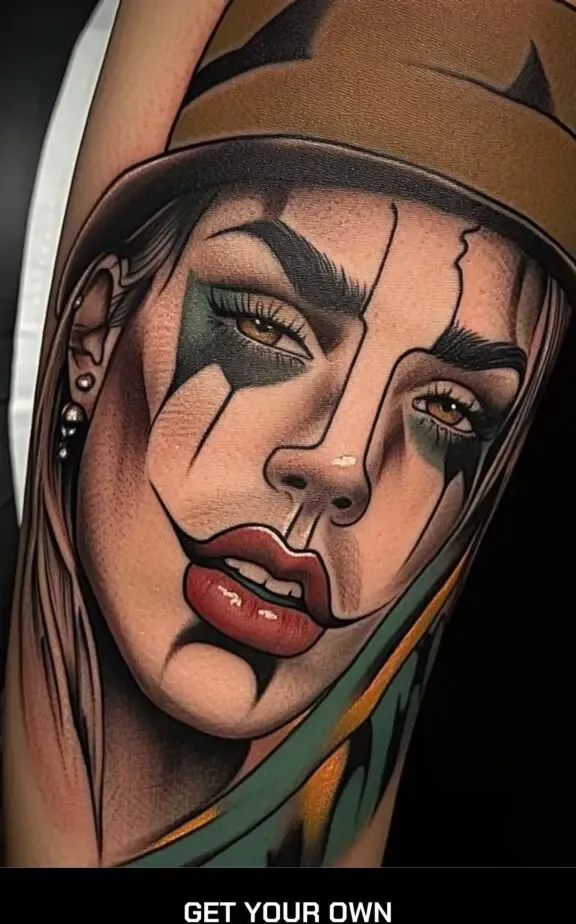 Chicano clown tattoo