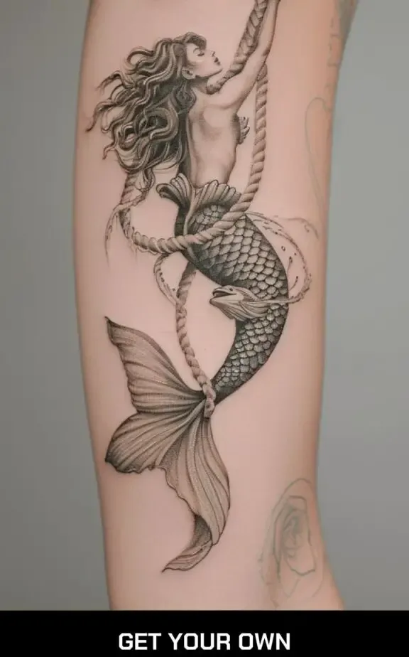 mermaid ocean tattoo idea