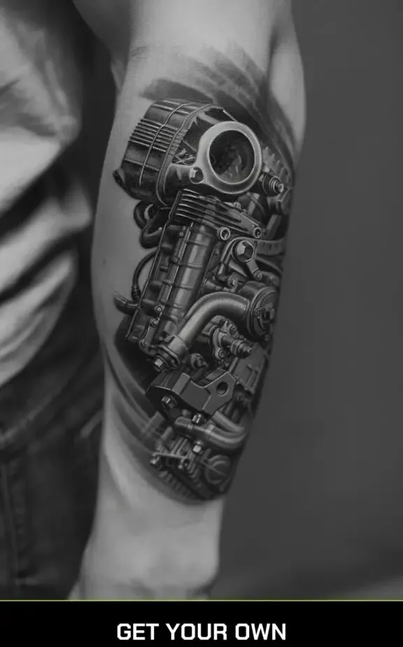 car engine tattoo idea