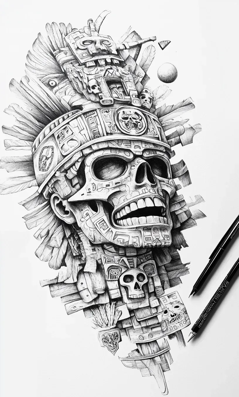 Aztec Drawings Tattoos-8
