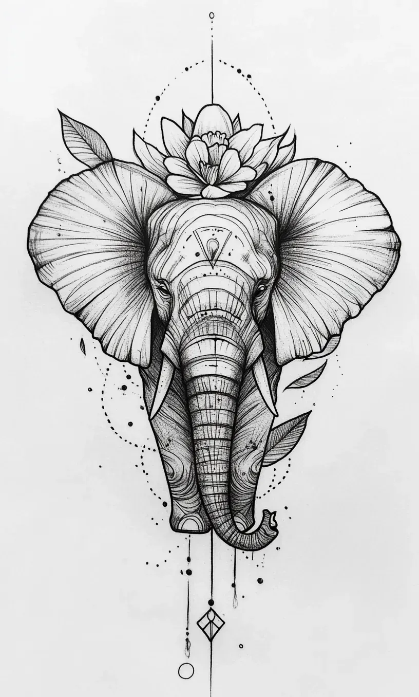 Elephant Tattoo Drawing-19