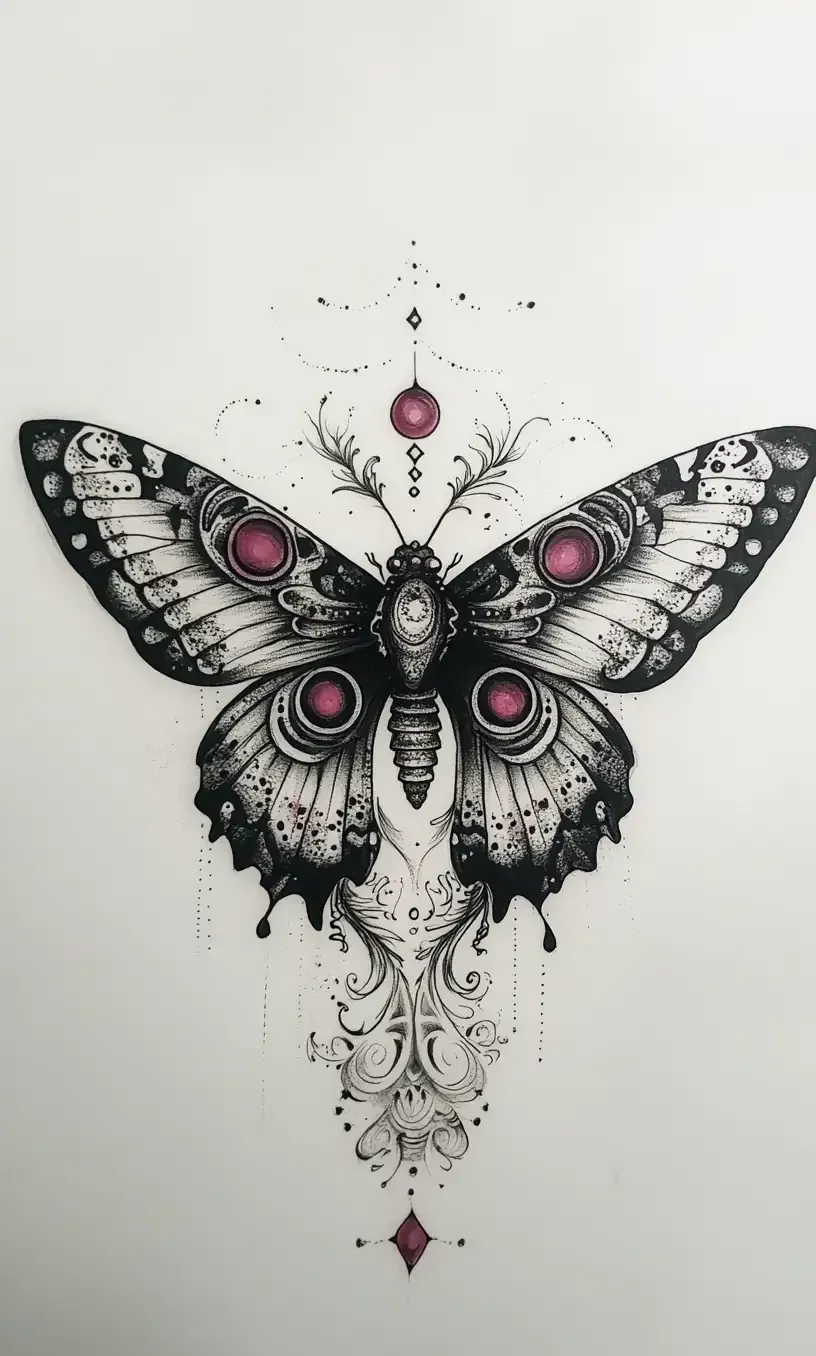 Moth Tattoo Drawings-4