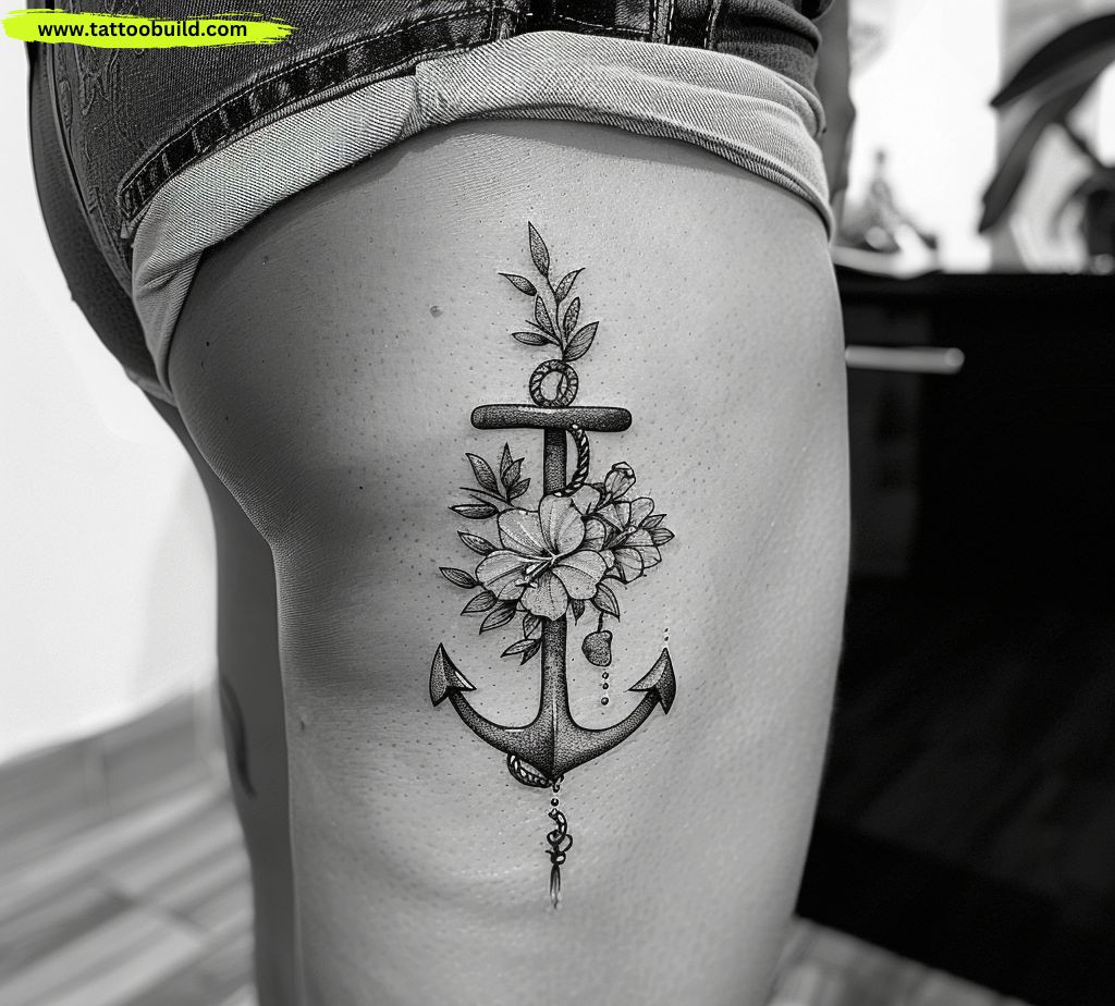 Ladies Anchor Tattoo Design