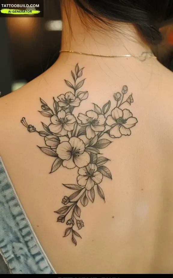 cherry blossom back tattoo