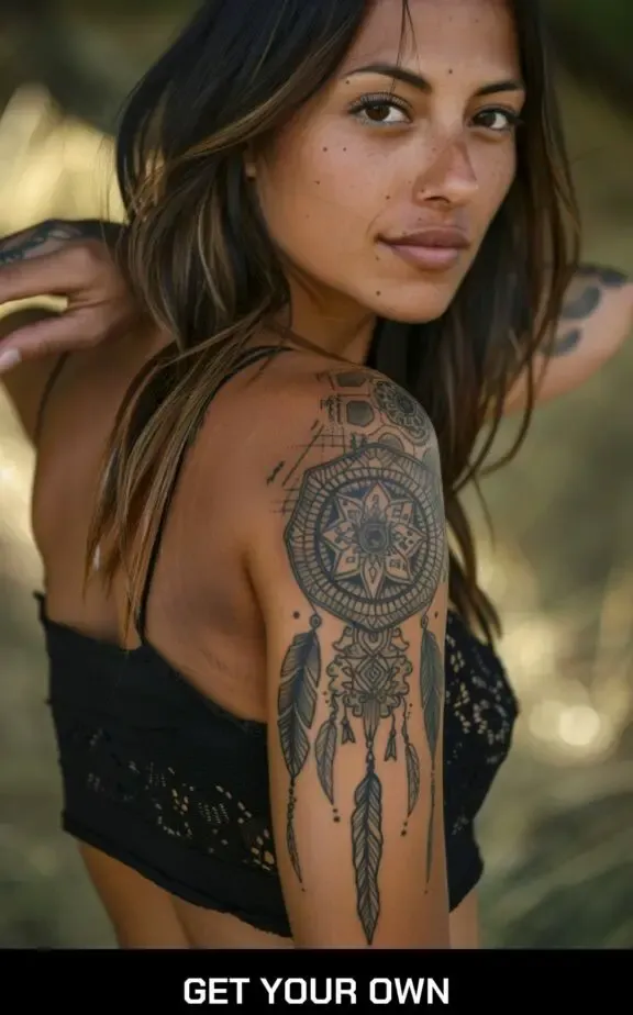 tribal dreamcatcher tattoos for female