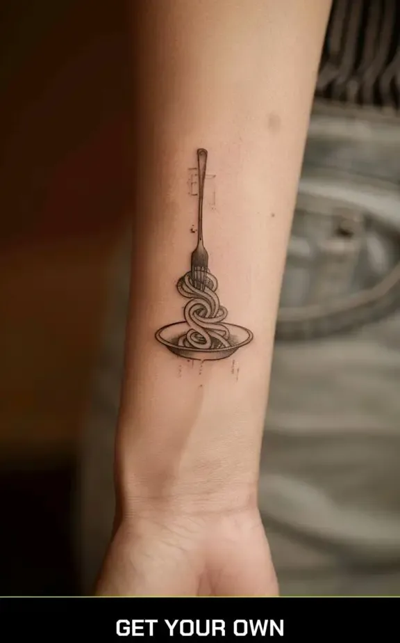 spaghetti chef tattoo idea 