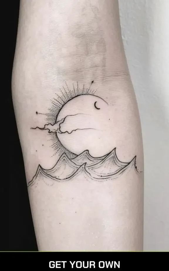 simple wave tattoo idea