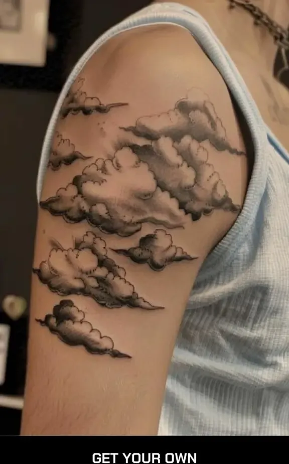 realistic cloud tattoo