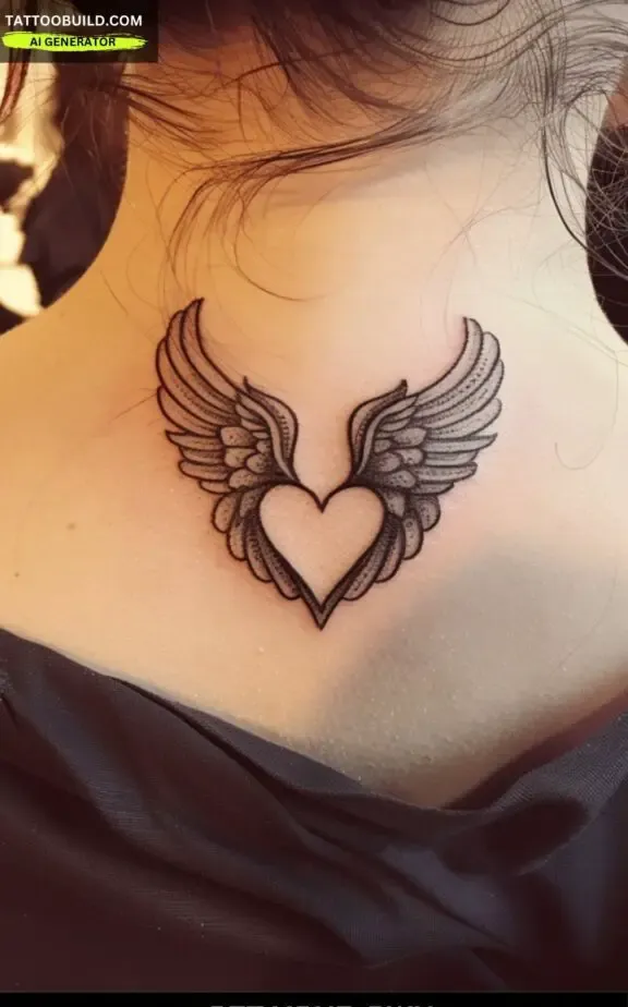 winged heart tattoos for women