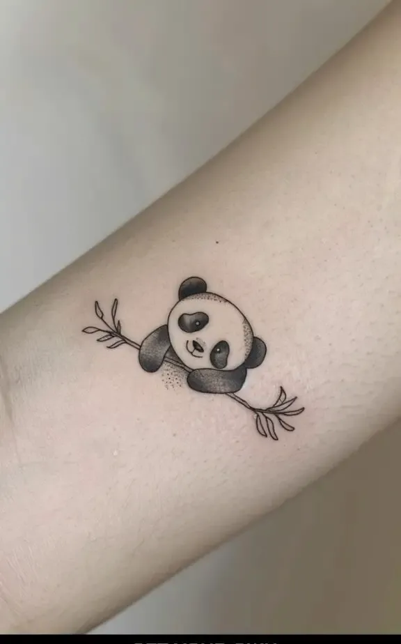 cute small hand panda tattoos for females