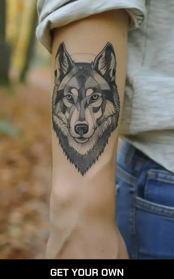 geometric wolf tattoo designs