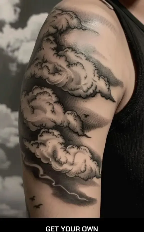 realistic cloud tattoo