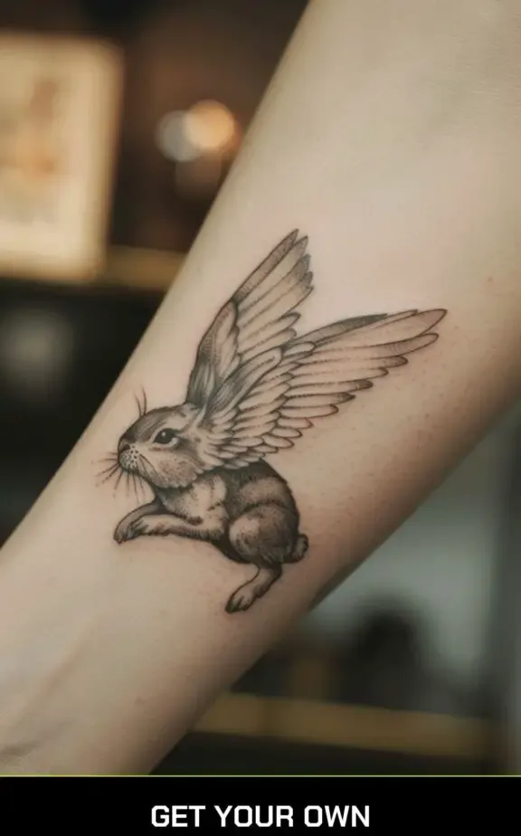 flying rabbit tattoo