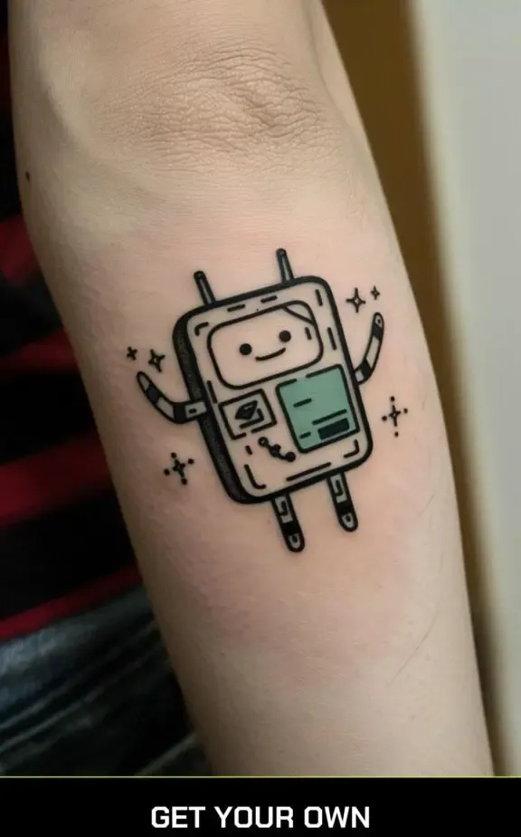 a tattoo of BMO from adventure time