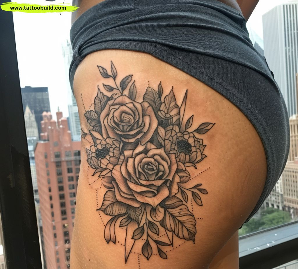 Stunning Rose Hip Tattoo