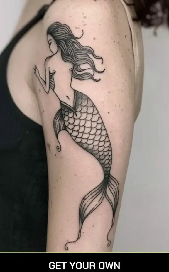 minimalist mermaid tattoo idea