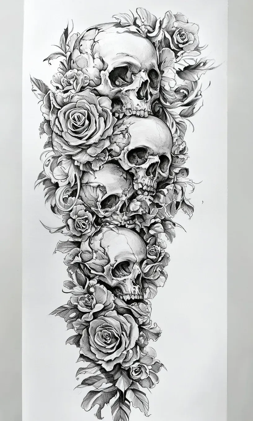 Leg Sleeve Tattoo Drawings-21