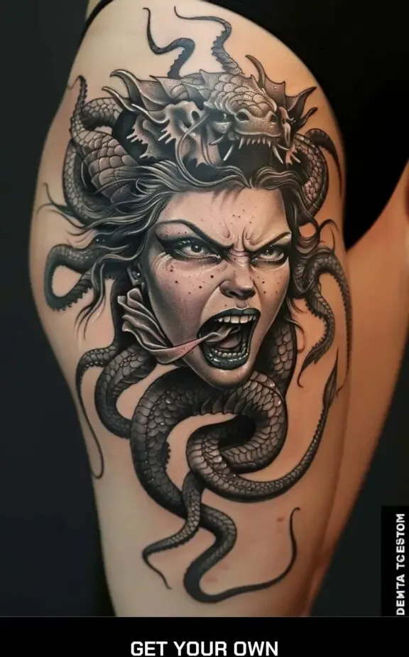 Angry medusa tattoo