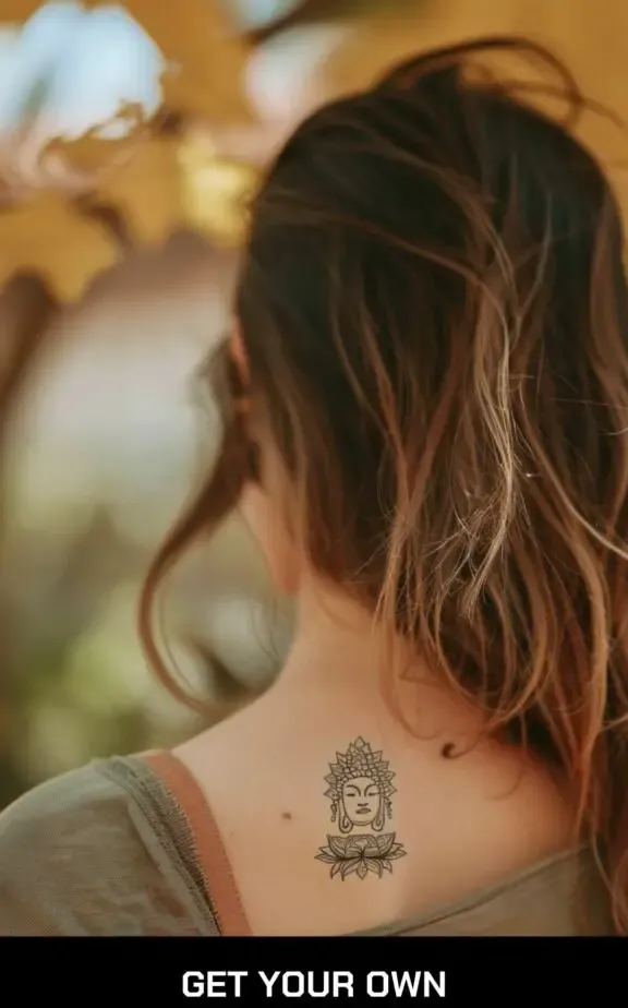 small female buddha tattoo