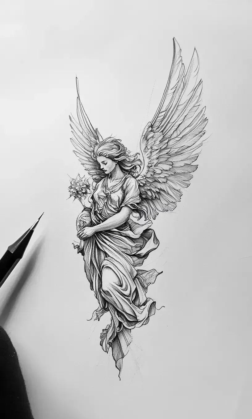 Angel Tattoo Drawings-11