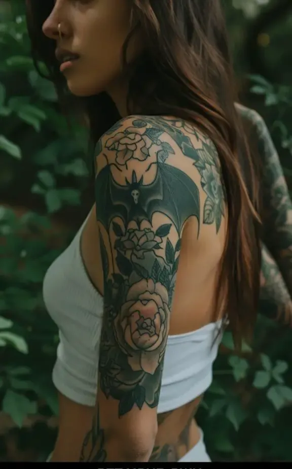 Sleeve Bat tattoos design idea