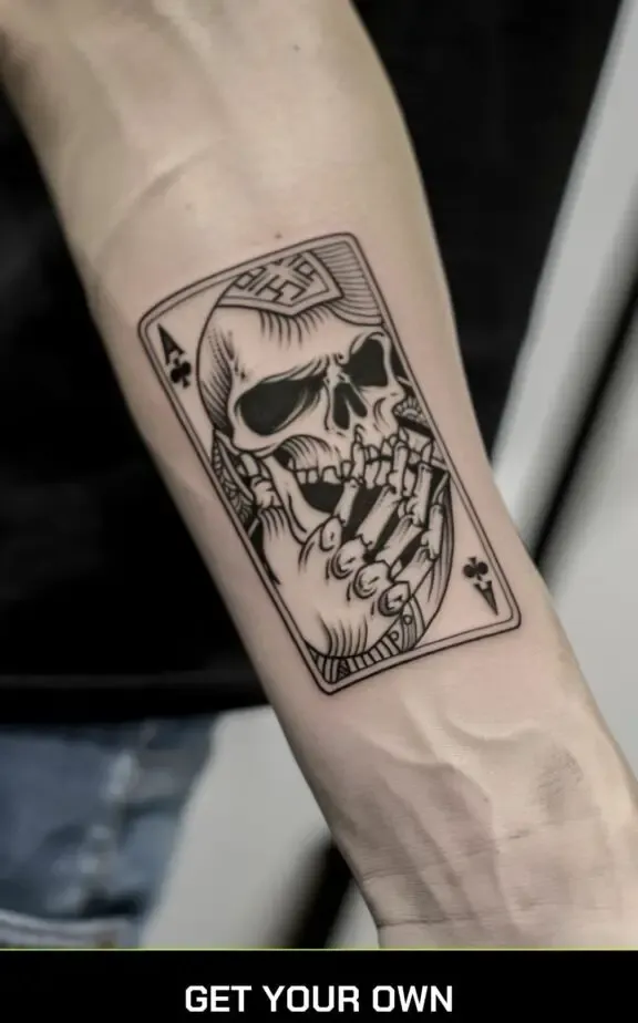 ace cards and skull.