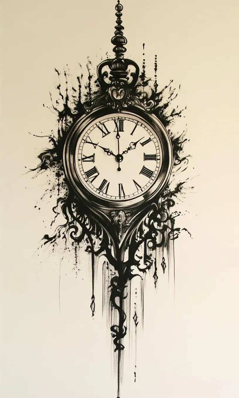 Clock Tattoo Drawings-6