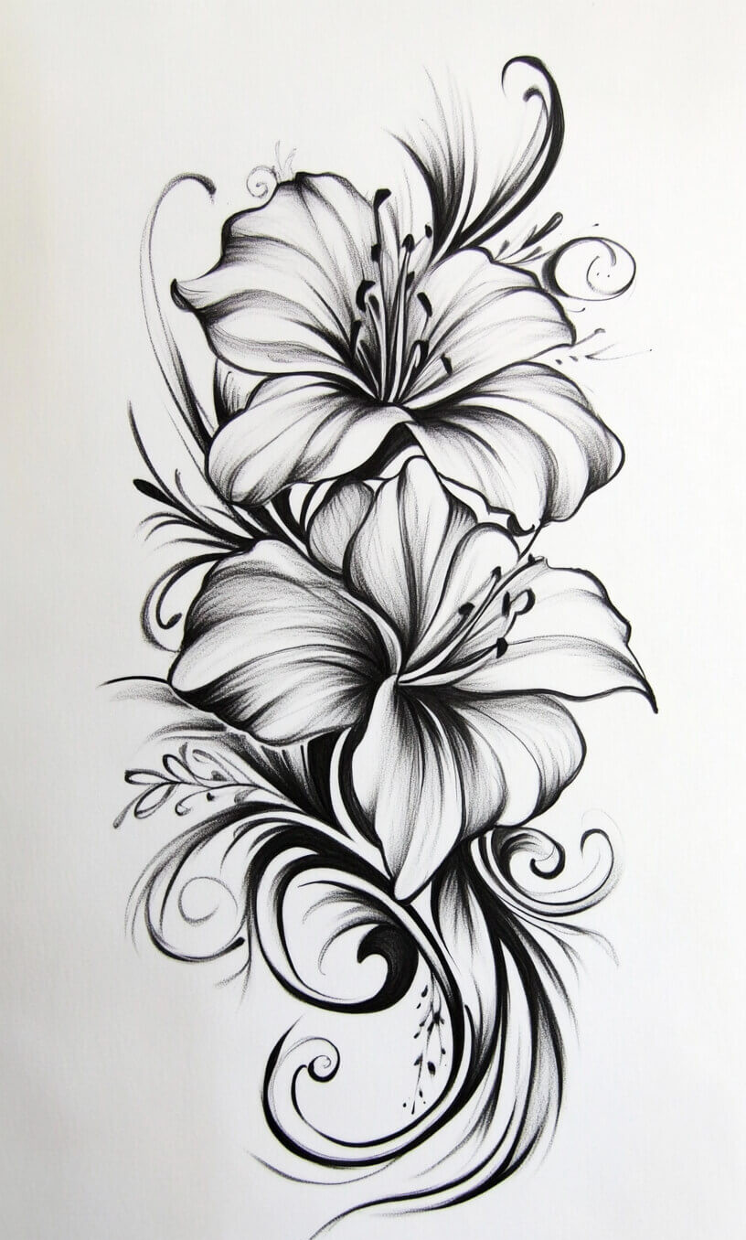 Flower Tattoo Drawings-34