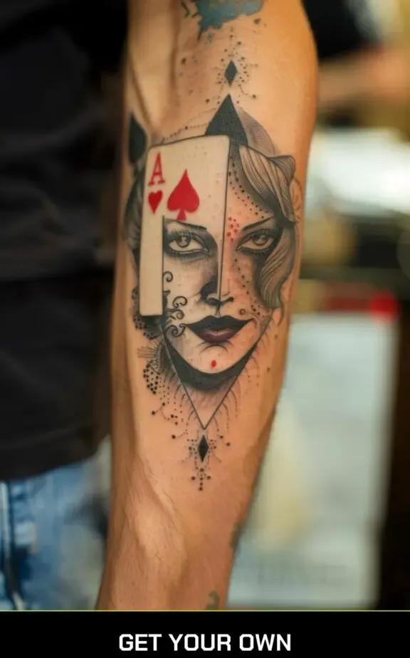 poker face tattoo idea