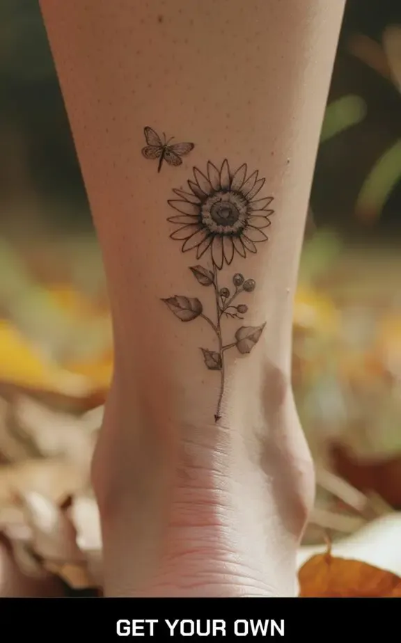 sunflower and dragonfly tattoo ideas