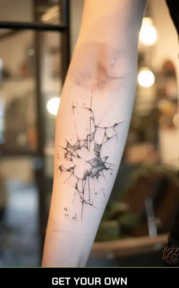 shattered glass tattoo