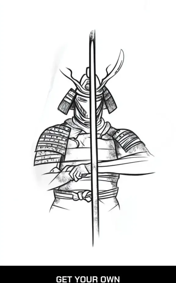 stencil samurai tattoo design