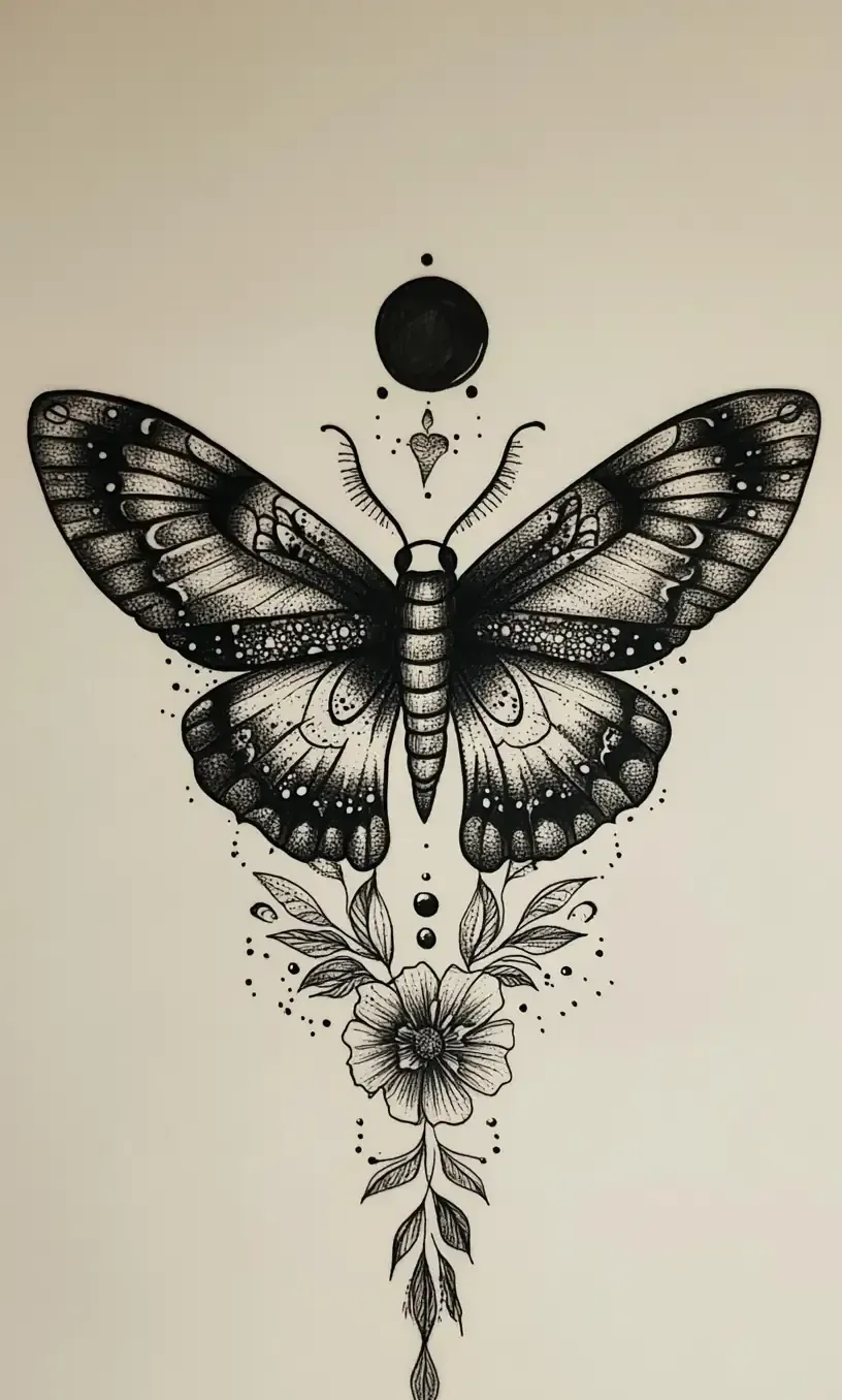 Moth Tattoo Drawings-1