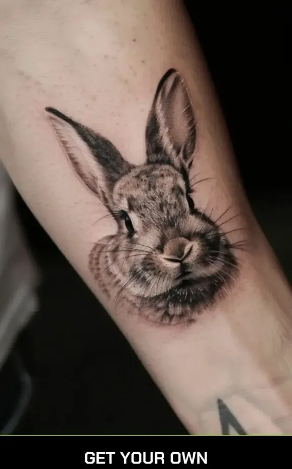 realistic bunny tattoo idea