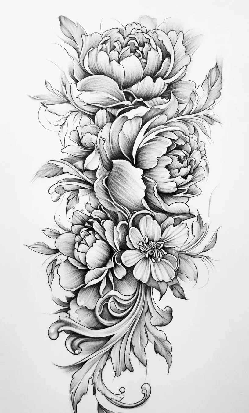 Leg Sleeve Tattoo Drawings-23