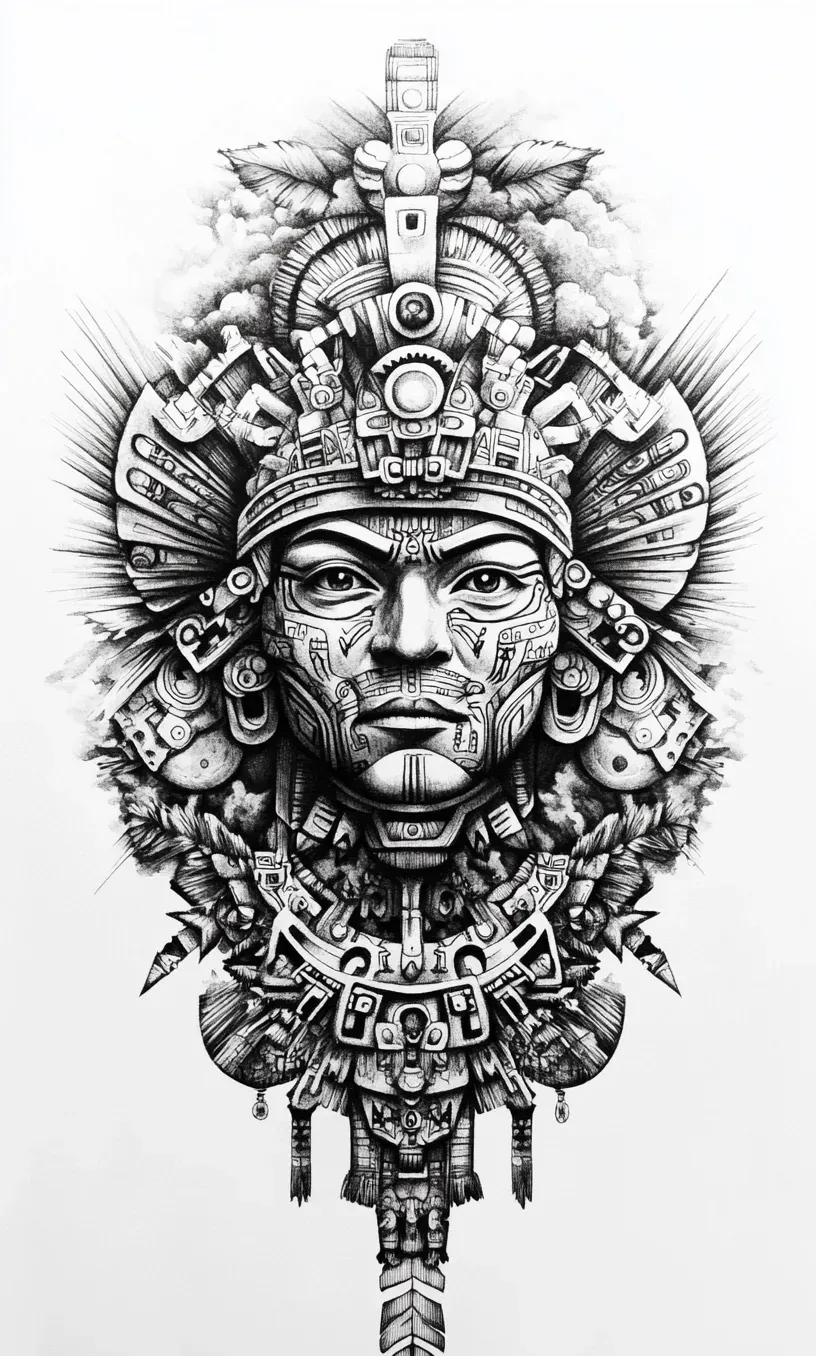 Aztec Drawings Tattoos-6