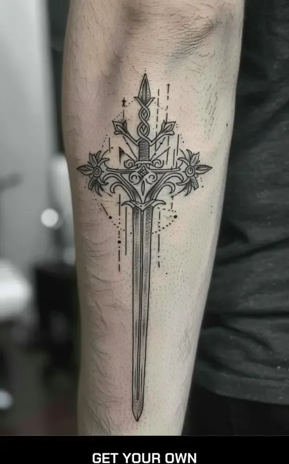 sword forearm tattoo