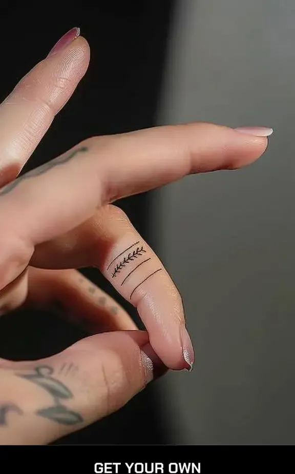 minimalist line tattoo on the finger