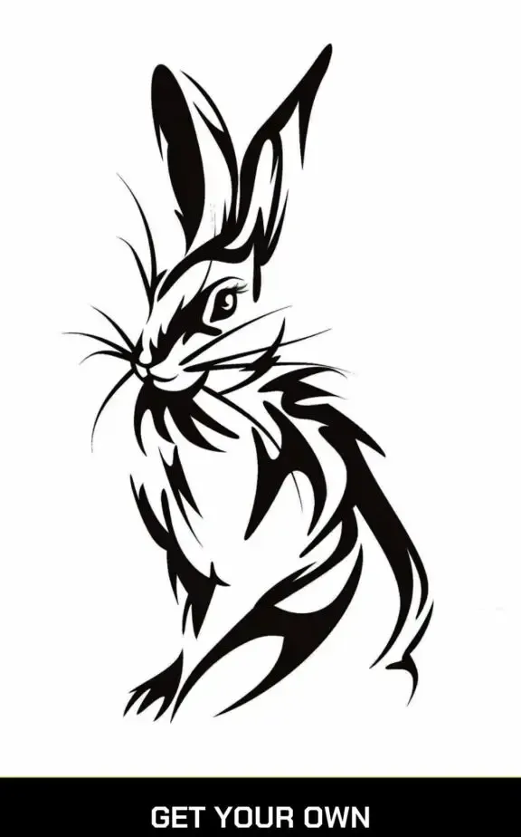 tribal bunny tattoo idea