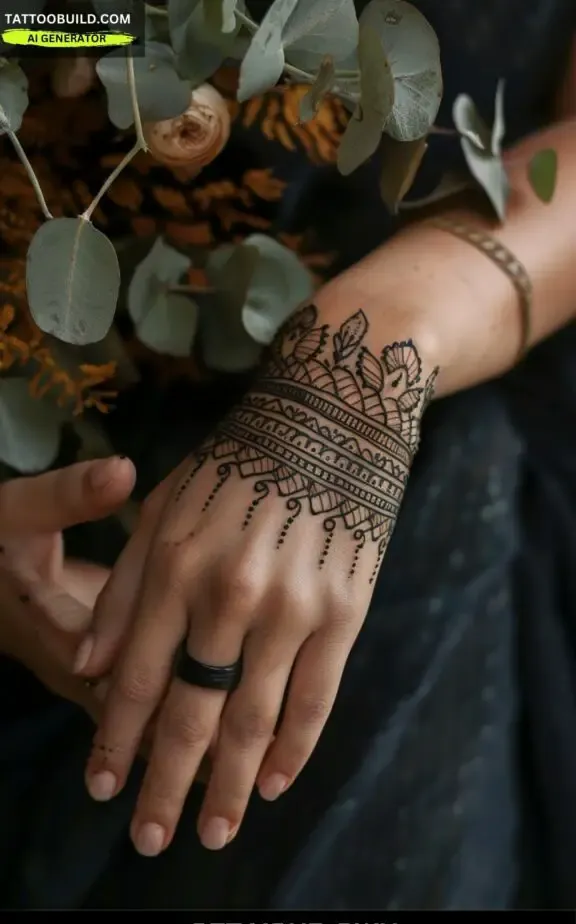 henna feminine bracelet tattoo