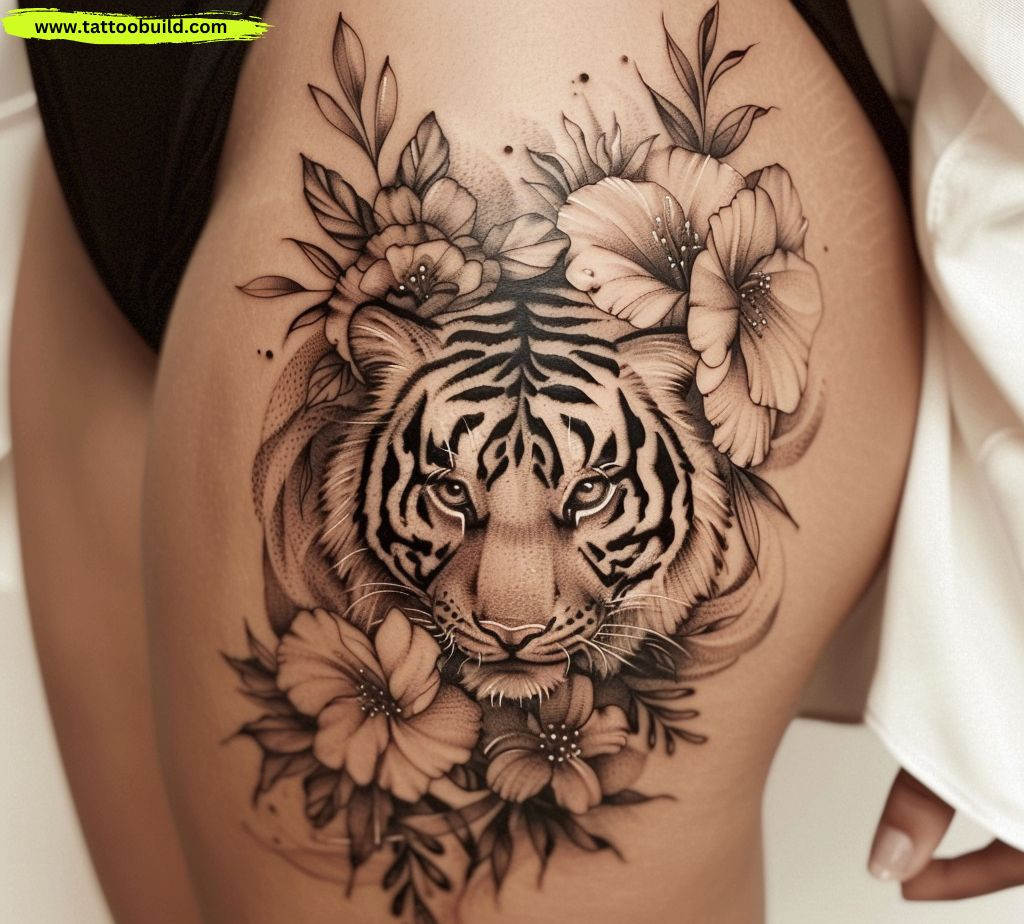 tiger hips tattoo