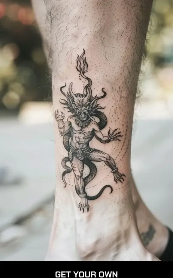 demon ankle tattoo