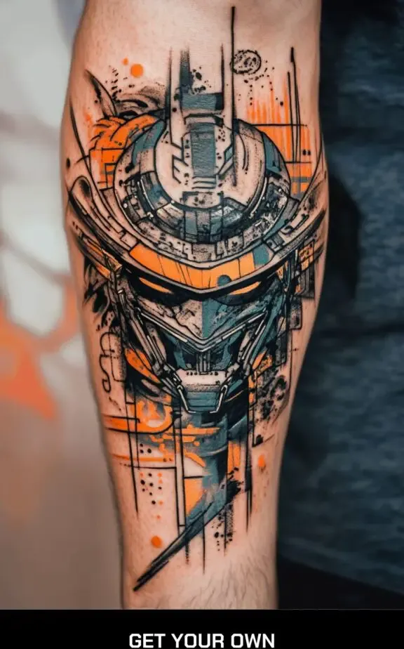 Cyberpunk samurai tattoo