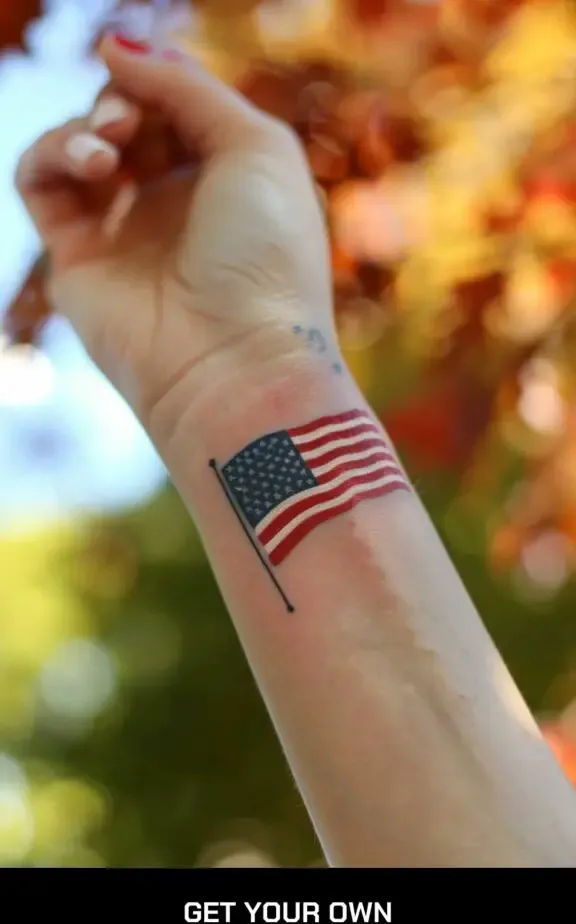 minimalist American flag tattoo