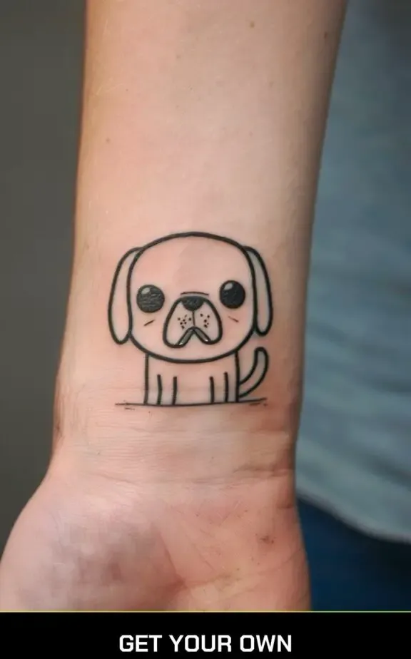 a tattoo of fin and jake from Adventure Time