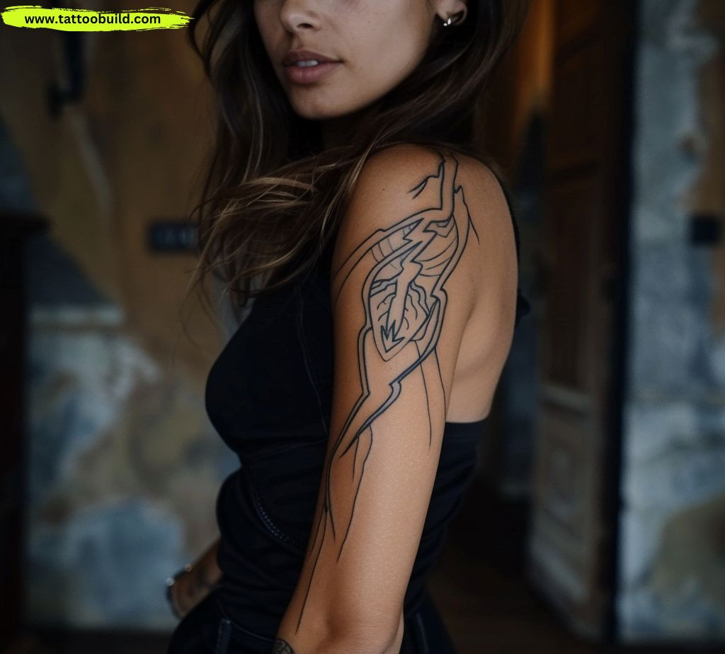 lightening shoulder tattoo