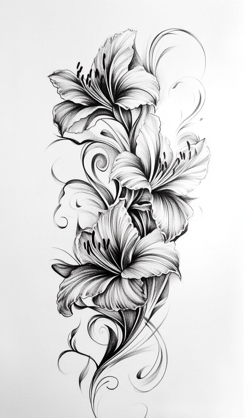 Flower Tattoo Drawings-28