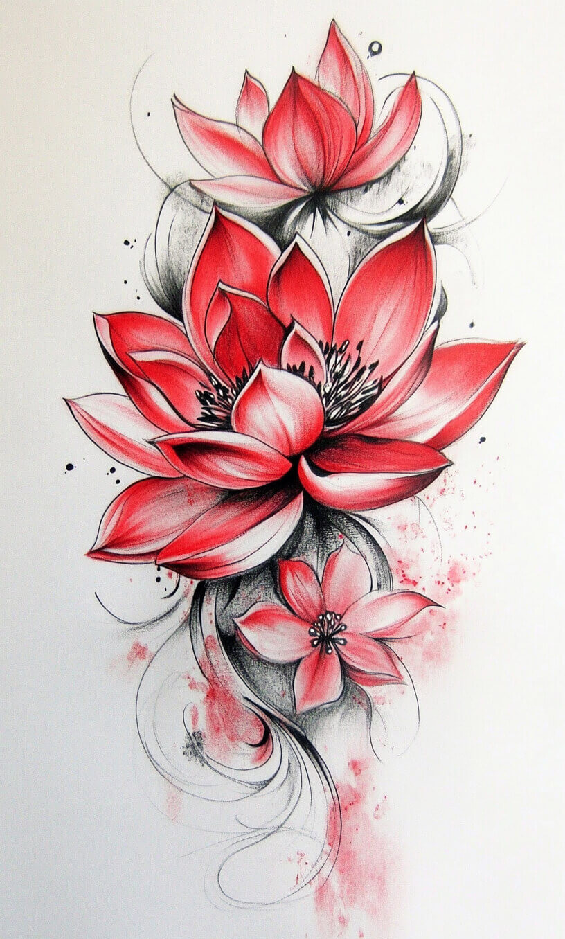 Flower Tattoo Drawings-23