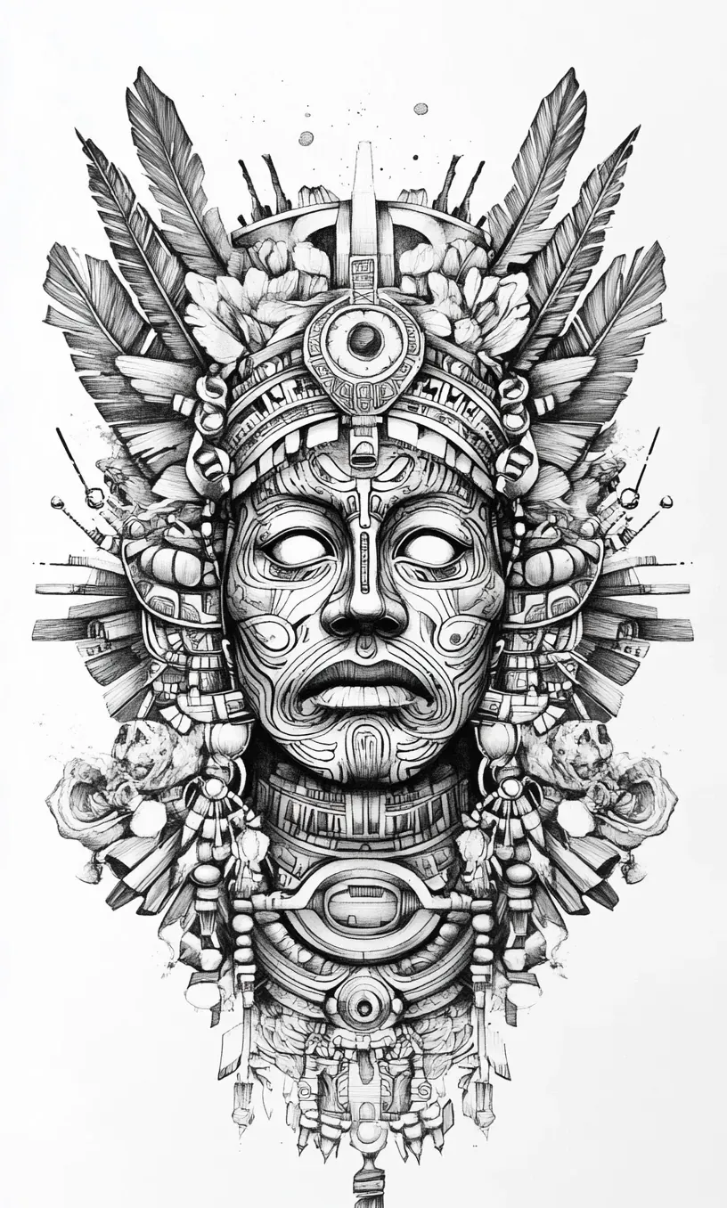 Aztec Drawings Tattoos-23