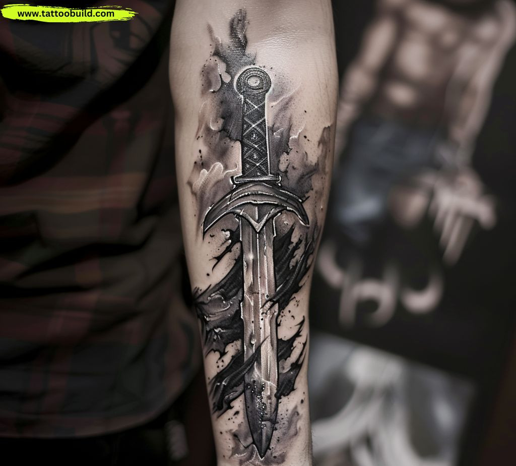 black work blade tattoo